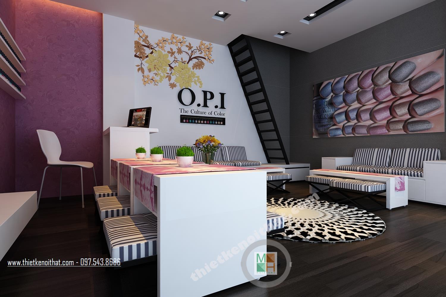  Thiết kế nội thất salon làm đẹp OPI